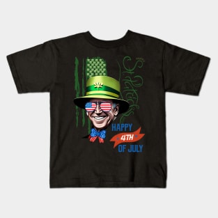 Happy 4th Of July Joe Biden St Patricks Day Leprechaun Hat Kids T-Shirt